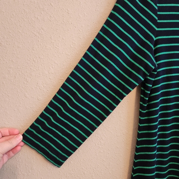 Soft Surroundings Green Navy Striped‎ Tunic Size Medium - Picture 3 of 12